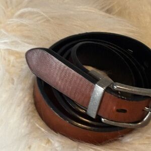 Dockers Brown Leather Belt with Silver Buckle